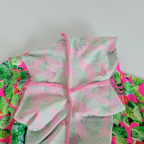 TZU TZU Multi Color Cactus Print Ruffled Hem Pickleball/Golf Skirt/Skort Sz L - Picture 15 of 16